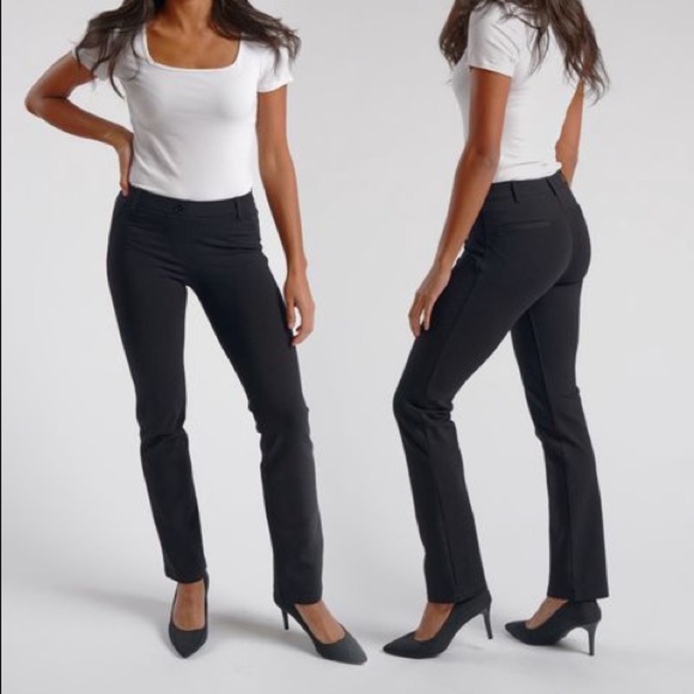 Betabrand Straight Leg Black Dress Yoga Pants